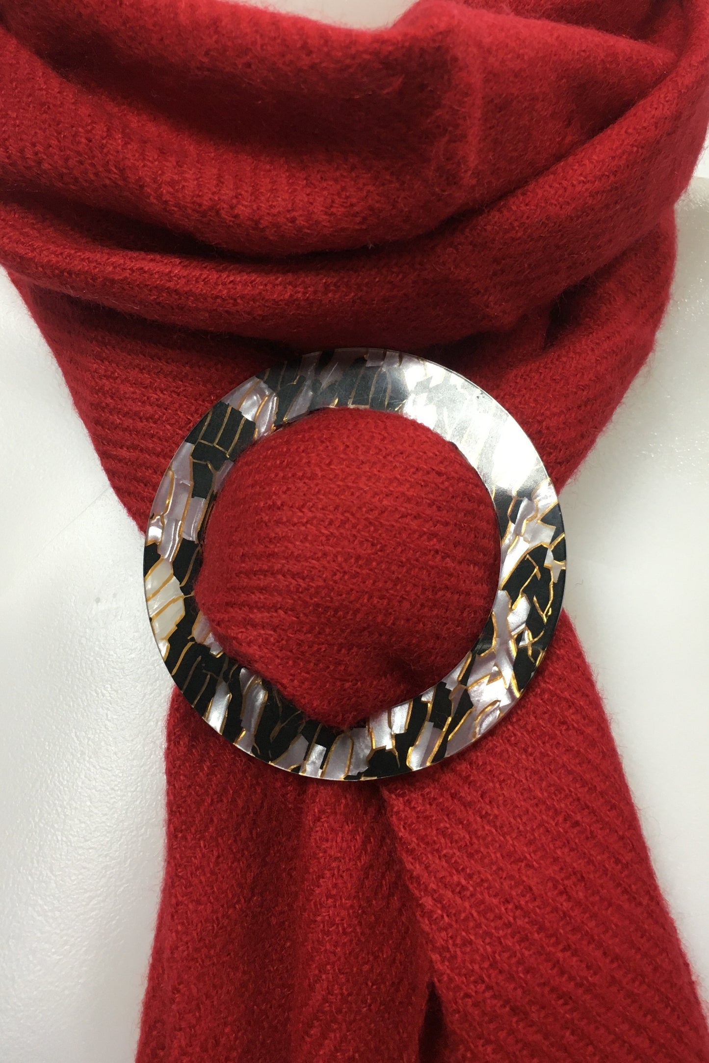 Silver Mirror Acrylic Scarf Ring