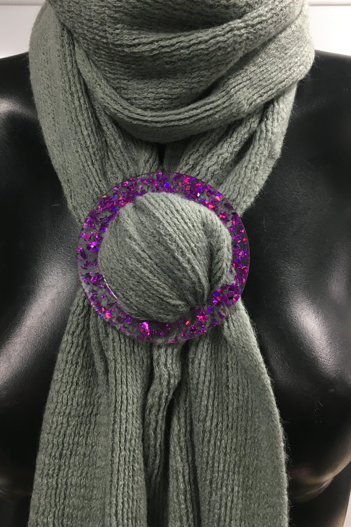 Silver Mirror Acrylic Scarf Ring