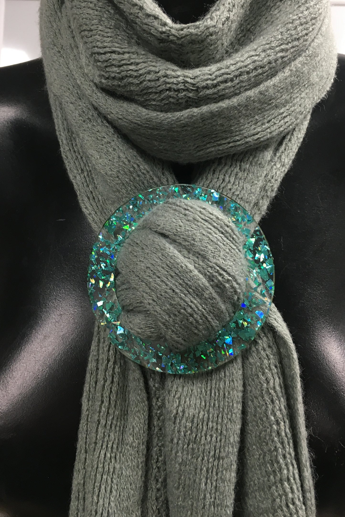 Silver Mirror Acrylic Scarf Ring