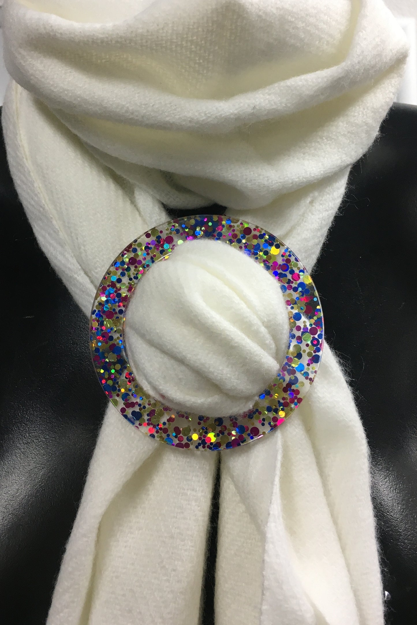 Silver Mirror Acrylic Scarf Ring