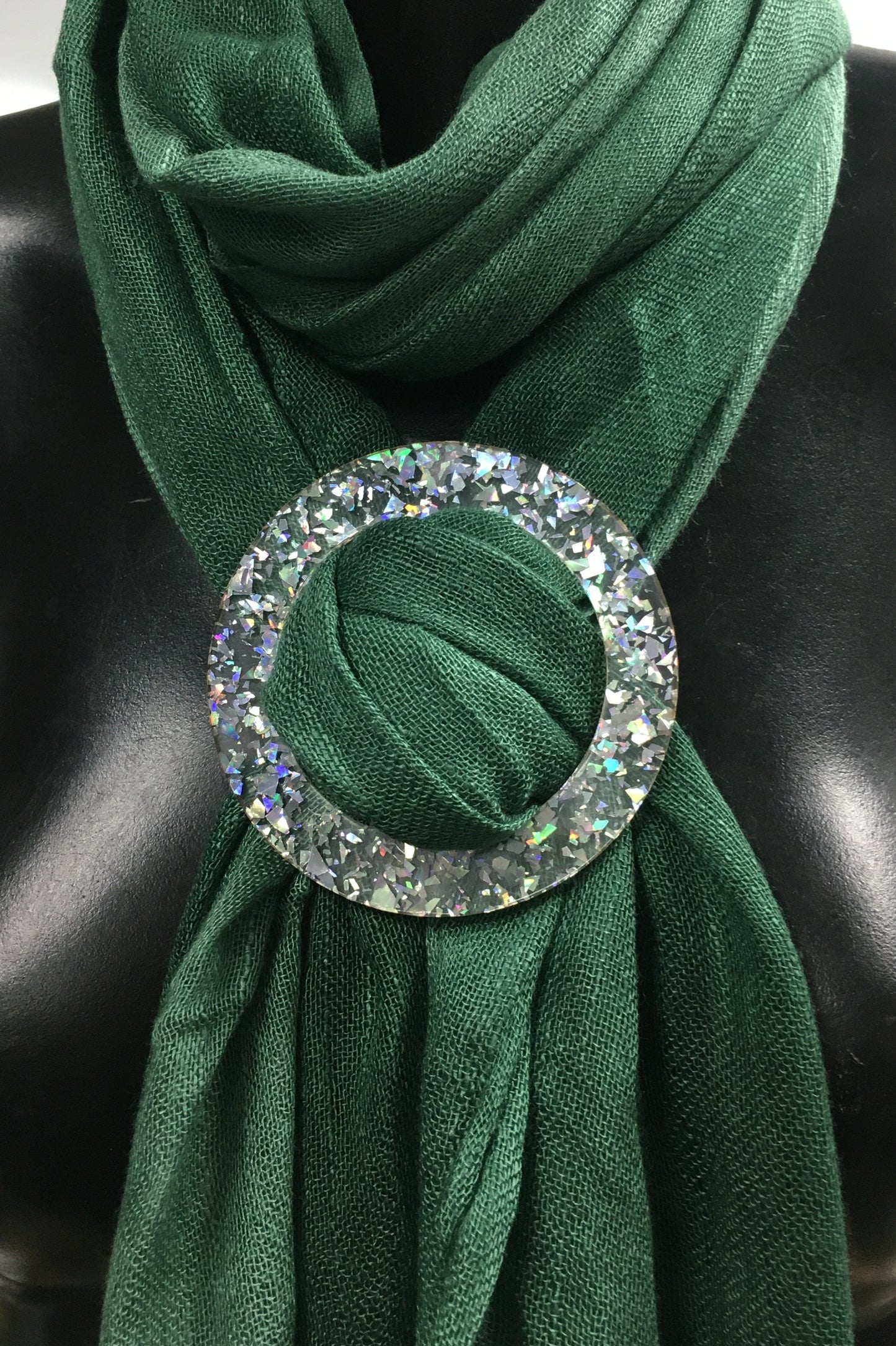 Silver Mirror Acrylic Scarf Ring