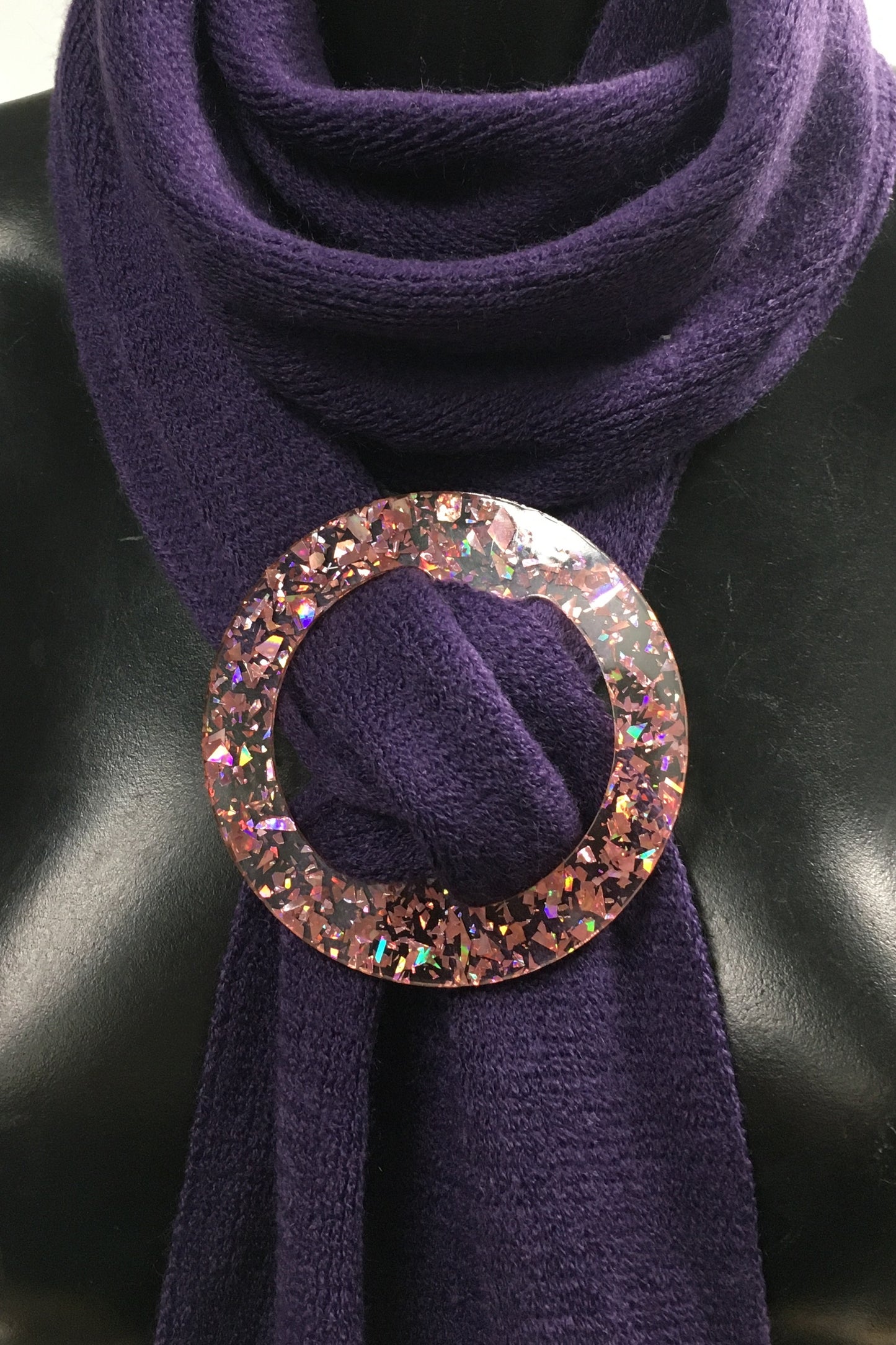 Silver Mirror Acrylic Scarf Ring