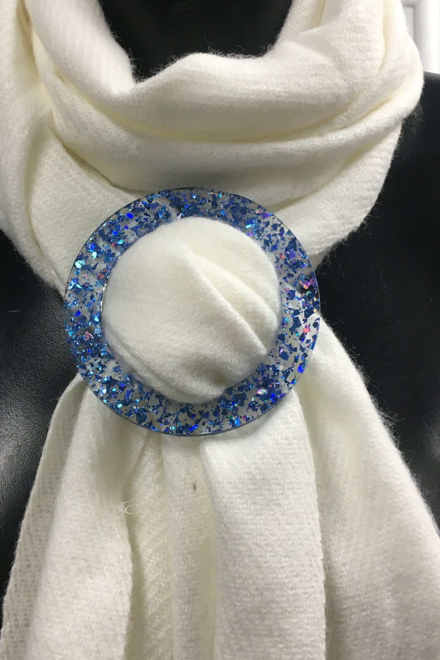 Silver Mirror Acrylic Scarf Ring