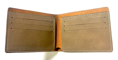Laser Etched Leatherette Wallet