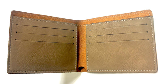 Laser Etched Leatherette Wallet
