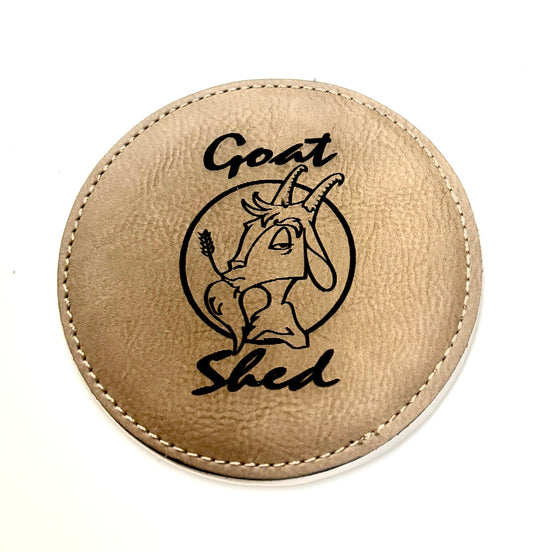 Laser Etched Leatherette Drink Coasters