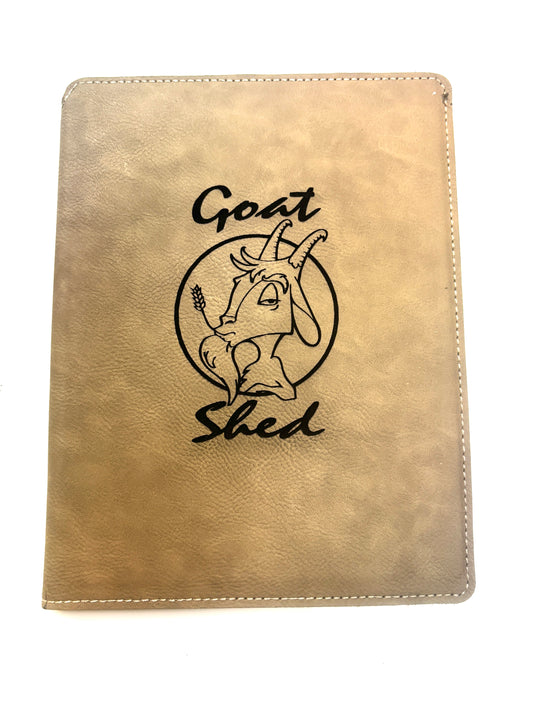 Laser Etched Leatherette Note Book