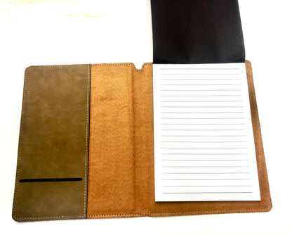 Laser Etched Leatherette Note Book